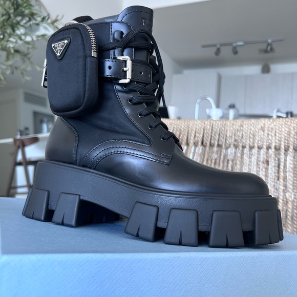 Prada monolith combat boots 36.5 NEW IN BOX - Picture 5 of 12